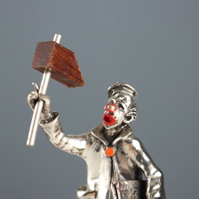 Coppia Pagliacci in Argento e Vetro Vi