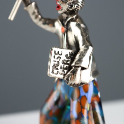 Coppia Pagliacci in Argento e Vetro Vi