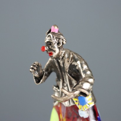 Coppia Pagliacci in Argento e Vetro Vi