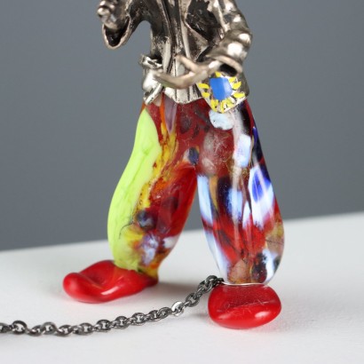 Coppia Pagliacci in Argento e Vetro Vi