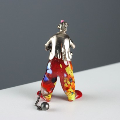 Coppia Pagliacci in Argento e Vetro Vi