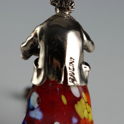 Coppia Pagliacci in Argento e Vetro Vi