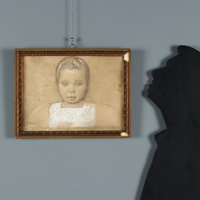 Disegno firmato De Carolis,Ritratto di bambino (Nino),Adolfo De Carolis,Adolfo De Carolis,Adolfo De Carolis,Adolfo De Carolis,Adolfo De Carolis
