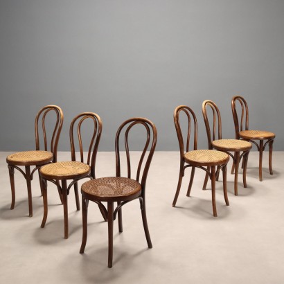 Antique Thonet Chairs Walnut Painted Bent Beech Austria XIX Century