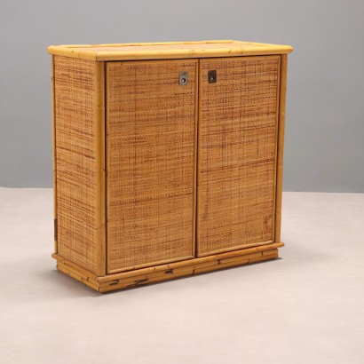 Credenza anni '80 in bambù e vimini