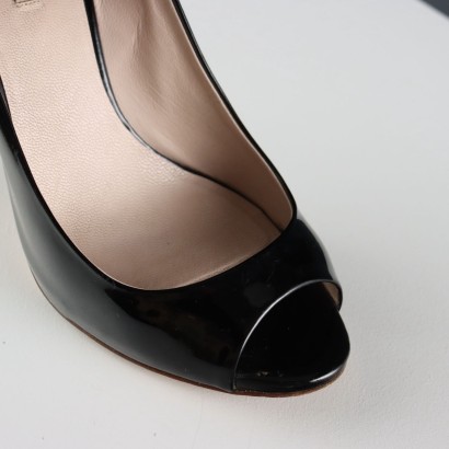 Miu Miu Open Toe Nere e Oro