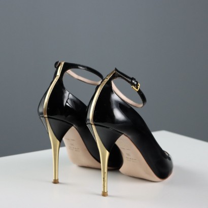 Miu Miu Open Toe Nere e Oro