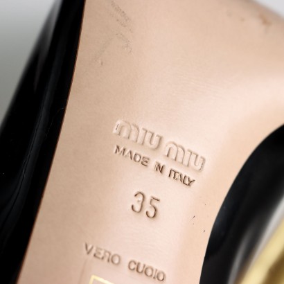 Miu Miu Open Toe Nere e Oro