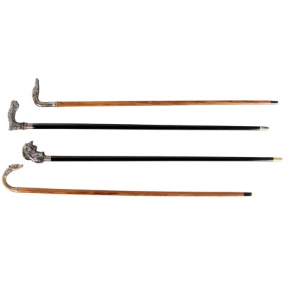 Gruppo di Bastoni con Manico in Argento e Lamina