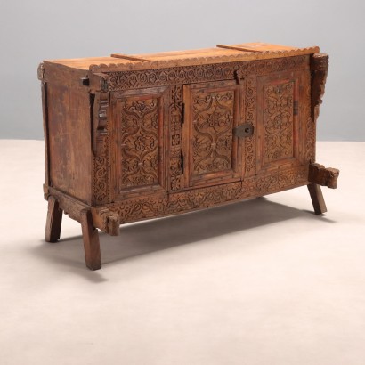 Antique Cupboard Exotic Carved Wood India Late XIX Century