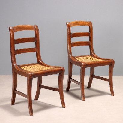 Pair of Empire Walnut Chairs