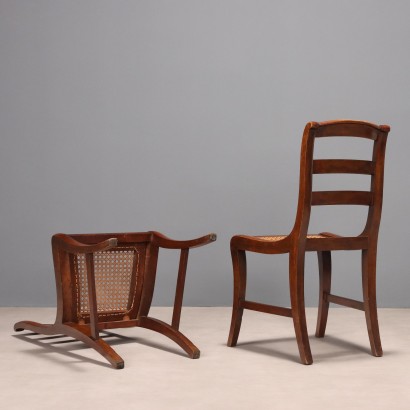 2 chairs, Pair of Empire Walnut Chairs