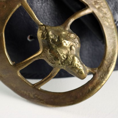 Vintage Blue Leather Belt