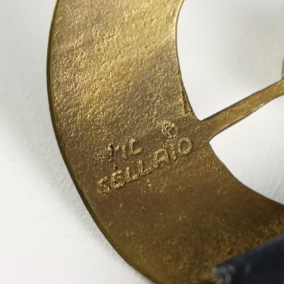 Vintage Blue Leather Belt