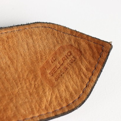 Vintage Blue Leather Belt