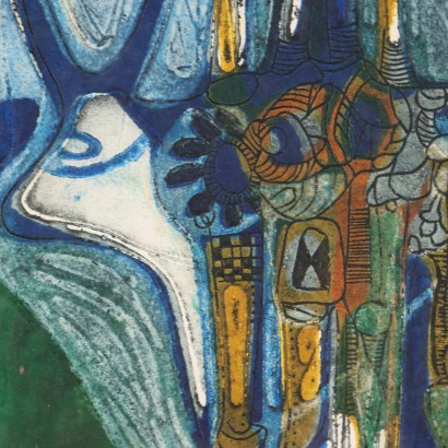Plastografia di Bruce Onobrakpeya,Ogobesia (The minstrel) III, Bruce Obomeyoma Onobrakpeya, Bruce Obomeyoma Onobrakpeya, Bruce Obomeyoma Onobrakpeya, Bruce Obomeyoma Onobrakpeya