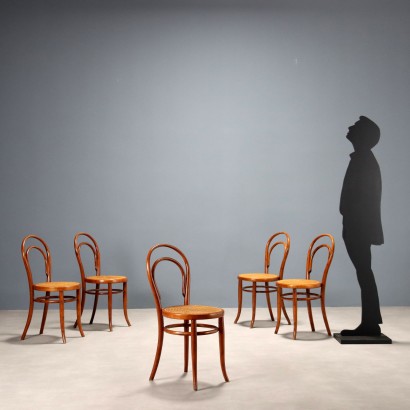 Gruppo di 5 sedie,Gruppo di Cinque Sedie in Faggio