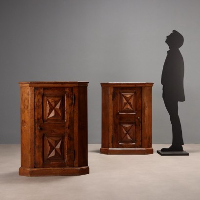 Pair of Corner Cabinets, Pair of Corner Cabinets in Baroque Style