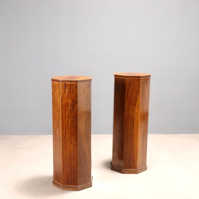 Antique Columns Walnut Italy XIX Century