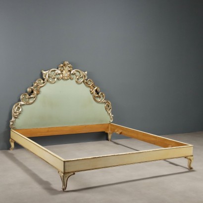 Bed, Double Bed in Lacquered Wood