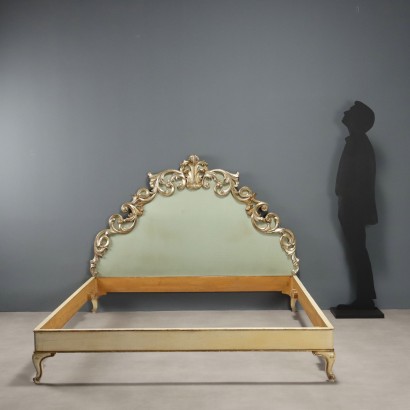 Bed, Double Bed in Lacquered Wood