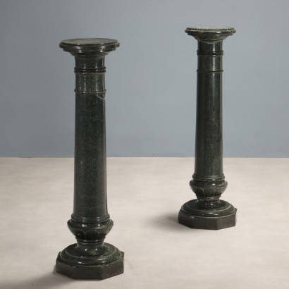 Antique Columns Green Marble Italy XX Century