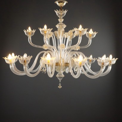 Lampadario Veneziano in Vetro Soffiato