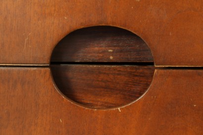 Mobile Luigi Caccia Dominioni, legno impiallacciato, legno mogano, legno palissandro, ottone