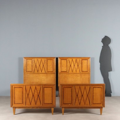 Pair of Beds from the 40s and 50s, Pair of Beds from the 40s and 50s, Pair of Beds from the 40s and 50s