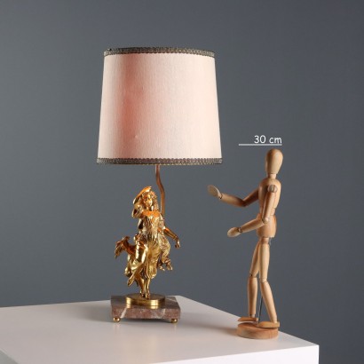 Lampada in Metallo Dorato e Marmo