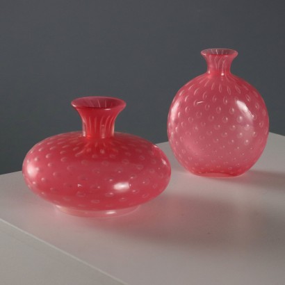 Vintage Vases Murano Glass Manifattura Seguso Italy 1960s