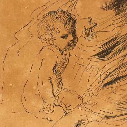 Incisione su carta,La Sacra Famiglia