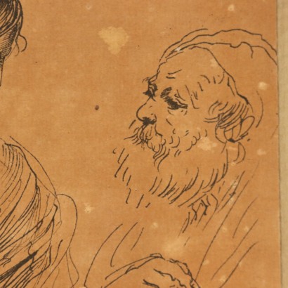 Incisione su carta,La Sacra Famiglia