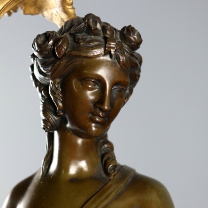 Coppia di Candelabri in Bronzo e Marmo