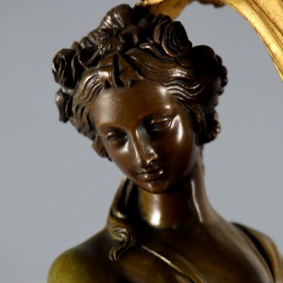 Coppia di Candelabri in Bronzo e Marmo