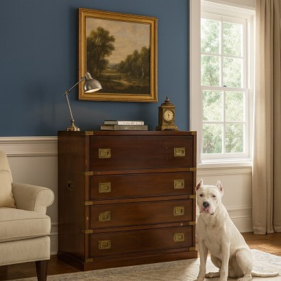 Cómoda, cómoda estilo azul marino inglés