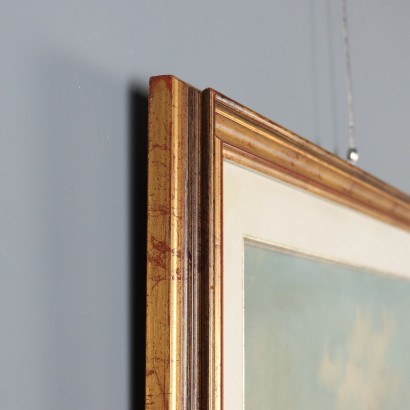 Dipinto di Ivan Karpoff,Paesaggio fluviale con figure,Ivan Karpoff,Ivan Karpoff,Ivan Karpoff,Born in Russia in 1898 Ivan Karpoff was introduced to painting by his father, who, seeing his talent, entrusted him to a local painter. After completing his studies at the Rostov art high school, in 1916 he was called to arms and sent to the southern front. Wounded and taken prisoner first by the Austrians and then by the English, he escaped to Bulgaria, in Sofia, where he began studying at the Academy of Fine Arts. In 1925 he won an American scholarship that allowed him to travel to Italy. Arriving in Milan in 1925, he graduated with honors from the Academy of Fine Arts after attending the painting course taught by Ambrogio Alciati. During his years at the Academy, he met the painter Julia Ivanovna Lund (1905-1974), of Norwegian origins but born in Russia, who later became his wife. Despite the interruption caused by the Second World War, Karpoff produced a very vast body of work, and he quickly distinguished himself in the Milanese environment: his ability to combine a sensitivity characteristic of Slavic art with themes evoking typically Italian landscapes (specifically, Lombard ones) was particularly appreciated. His subjects indeed present elements reminiscent of Russian landscapes and reveal the painter,Ivan Karpoff,Ivan Karpoff