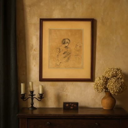 Incisione su carta,La Sacra Famiglia