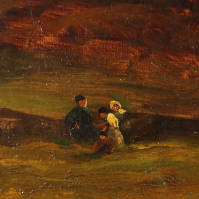 Dipinto di Henry Robinson Hall,Paesaggio con edifici,Henry Robinson Hall,Henry Robinson Hall,Henry Robinson Hall,Born in 1859 Henry Robinson Hall was an English landscape painter, known especially for his Scottish landscapes featuring characteristic herds of cattle, created both in oil and watercolor.,Henry Robinson Hall