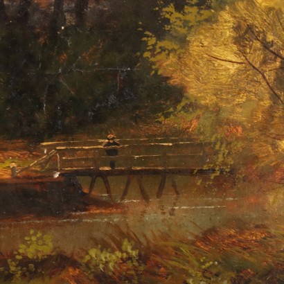 Dipinto di Henry Robinson Hall,Paesaggio con edifici,Henry Robinson Hall,Henry Robinson Hall,Henry Robinson Hall,Born in 1859 Henry Robinson Hall was an English landscape painter, known especially for his Scottish landscapes featuring characteristic herds of cattle, created both in oil and watercolor.,Henry Robinson Hall