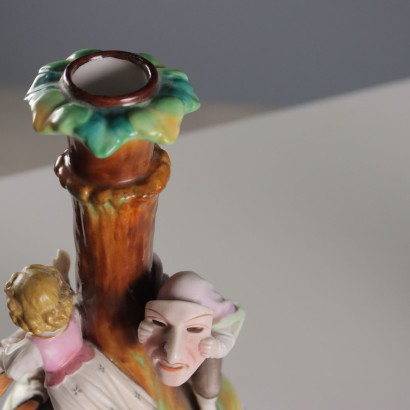 Par de candelabros de porcelana