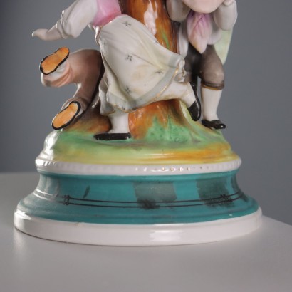 Par de candelabros de porcelana