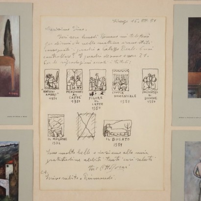 Lettera con Bozzetti di Ottone Rosai,Ottone Rosai,Ottone Rosai,Ottone Rosai,Ottone Rosai,Ottone Rosai