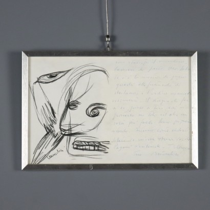 Dessin avec lettre de Remo Brindisi, La dernière nuit de Mussolini avec Claretta, Remo Brindisi, Dessin avec lettre de Remo Brindisi 1, Remo Brindisi, Remo Brindisi, Remo Brindisi, Remo Brindisi, Remo Brindisi, Remo Brindisi, Remo Brindisi