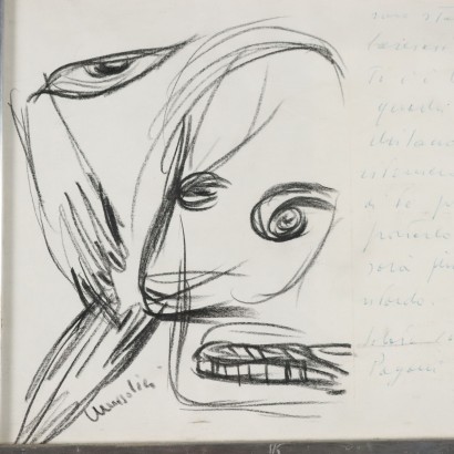 Dessin avec lettre de Remo Brindisi, La dernière nuit de Mussolini avec Claretta, Remo Brindisi, Dessin avec lettre de Remo Brindisi 1, Remo Brindisi, Remo Brindisi, Remo Brindisi, Remo Brindisi, Remo Brindisi, Remo Brindisi, Remo Brindisi