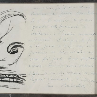 Dessin avec lettre de Remo Brindisi, La dernière nuit de Mussolini avec Claretta, Remo Brindisi, Dessin avec lettre de Remo Brindisi 1, Remo Brindisi, Remo Brindisi, Remo Brindisi, Remo Brindisi, Remo Brindisi, Remo Brindisi, Remo Brindisi