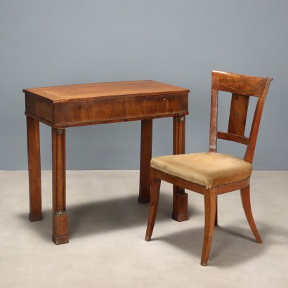 Scrittoio e sedie,Scrittoio con sedia,Scrittoio con Sedia Stile Impero