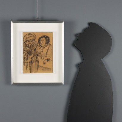 Dipinto di Giuseppe Migneco,Personaggi,Giuseppe Migneco,Giuseppe Migneco,Giuseppe Migneco