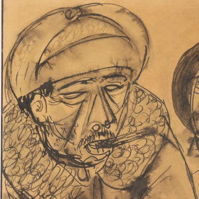 Dipinto di Giuseppe Migneco,Personaggi,Giuseppe Migneco,Giuseppe Migneco,Giuseppe Migneco