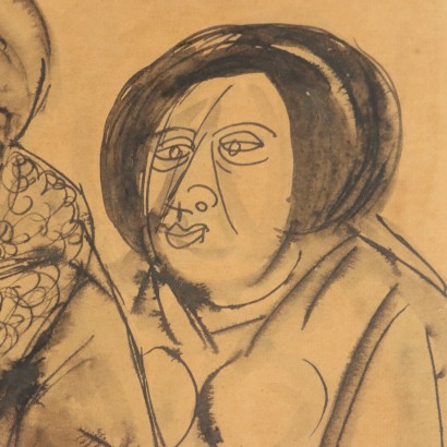 Dipinto di Giuseppe Migneco,Personaggi,Giuseppe Migneco,Giuseppe Migneco,Giuseppe Migneco